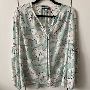 Mint Floral Blouse, small, Karl Lagerfeld